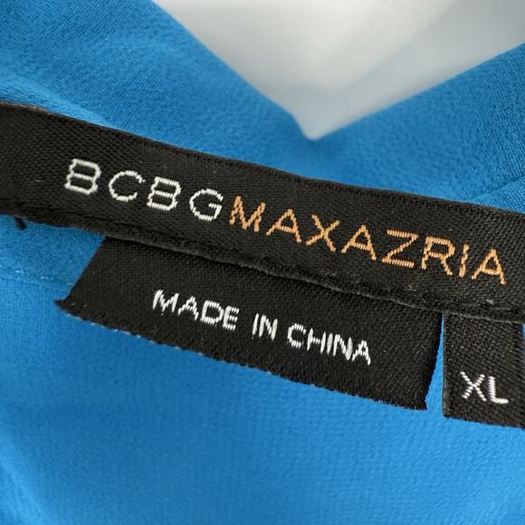 BCBGMAXAZRIA Sheer Chiffon Wrap Topper Women size XL Light Blue Long Sleeves - Picture 9 of 9